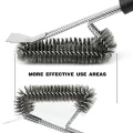 Hot sale bbq tool stainless steel spring barbecue brush with a scraper